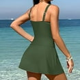 thumbnail image 4 of Bikini Set Swimwear,Women Two Piece Tankini Swimsuits With Skirt Vintage High Waisted Bathing Suits Push Up Swimdress Features:,Sexy One Piece Swimsuit for Women(Size:M), 4 of 8