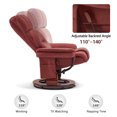 thumbnail image 6 of MCombo Swivel Recliners with Ottoman, Reclining TV Chairs with Vibration Massage, Faux Leather Ergonomic Lounge Chair for Living Room Bedroom 4832(Burgundy), 6 of 9