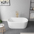 thumbnail image 3 of Vinnova Caserta 59" x 27.6" Oval Acrylic Freestanding Soaking Bathtub in White, 3 of 8