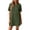 Army Green, variant on Women's Round Neck Short Sleeve Scalloped Eyelet Embroidery Loose Fit Casual Shift Mini Dresses with Lining for Women Everyday & Party Wear