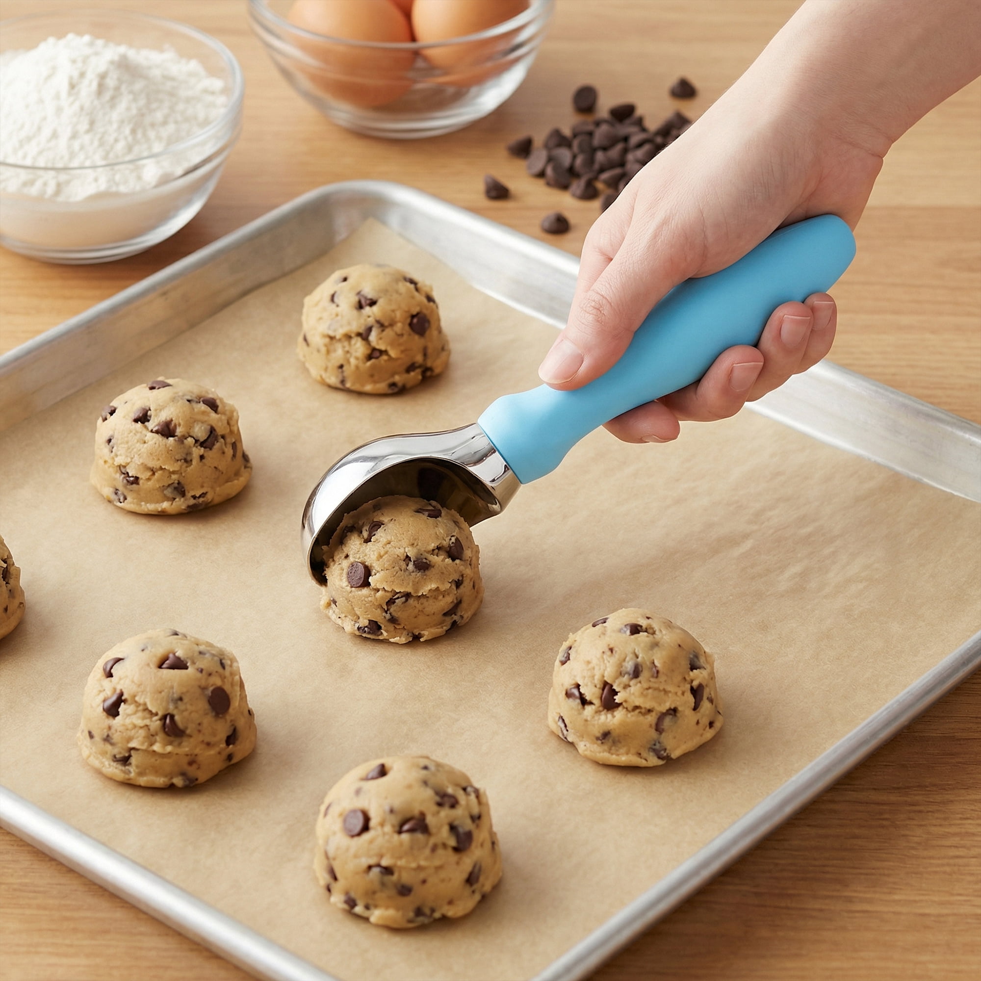 Unique Bargains Zinc Ice Cream Scoop with for Gelato and Cookie Dough Blue 7.9in