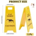 thumbnail image 2 of Cat Vomit Warning Sign Pet Caution Sign Yellow Plastic Cats Vomiting Wet Floor Pee Poop Desk Funny Gag Decoration Plaque, 2 of 6