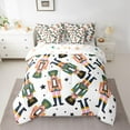 thumbnail image 2 of Homewish Pink Green Nutcracker Bedding Comforter Set 7 Pieces for Kids, Cartoon Stars Print Full Bedding Set, Western Christmas Reversible Fitted Sheet Flat Sheet, Luxury Bedroom Decor, 2 of 7