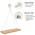 thumbnail image 4 of estantes para colgar en la pared, estante flotante de cuerda de columpio de madera para marcos de fotos y plantas pequeñas, estante de pared de macramé, decoración bohemia para el hogar para dormitori JFHHH pequeña, 4 of 5