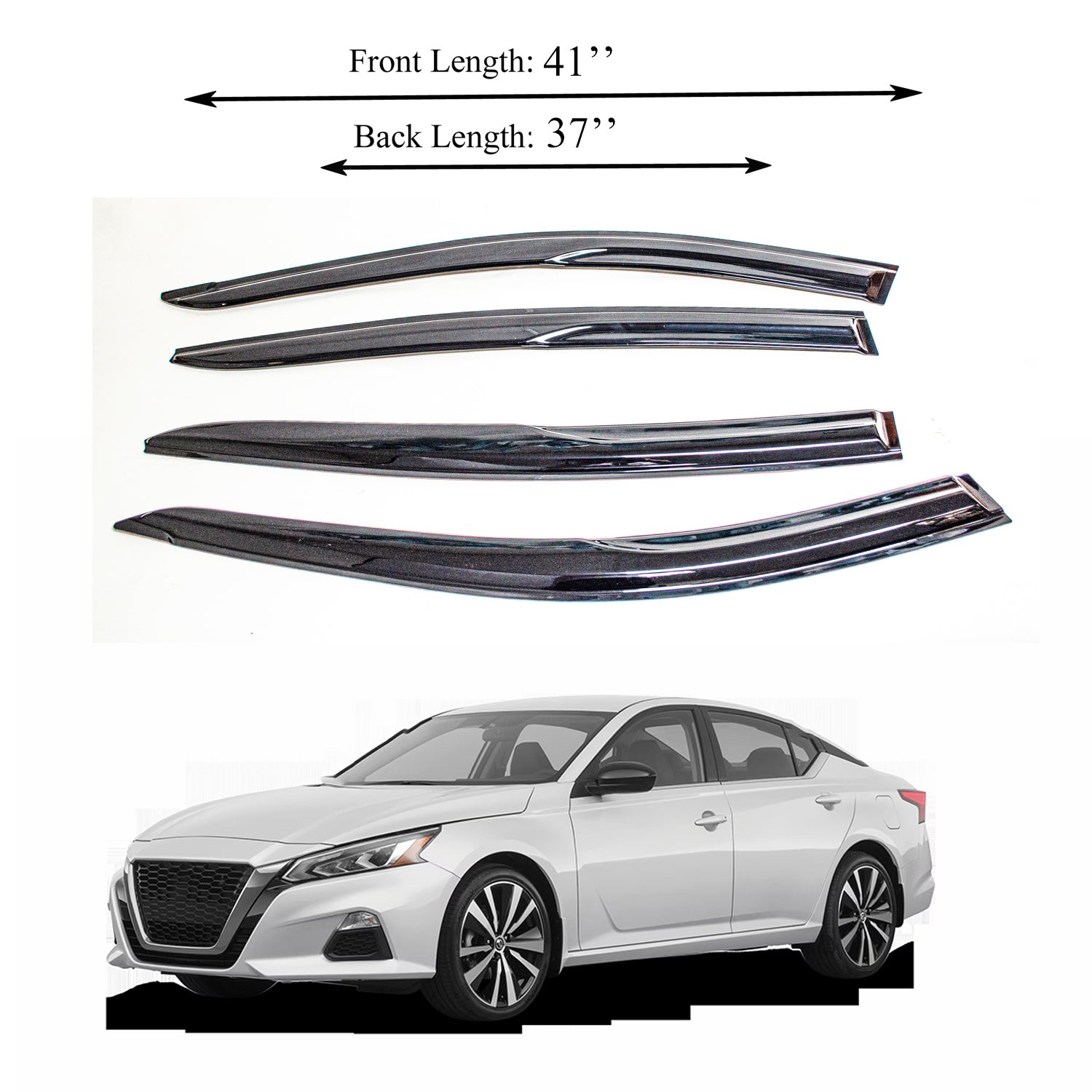 For Nissan Altima 2013-2015 Window Wind Deflector Visor Rain/Sun Guard Vent - Al