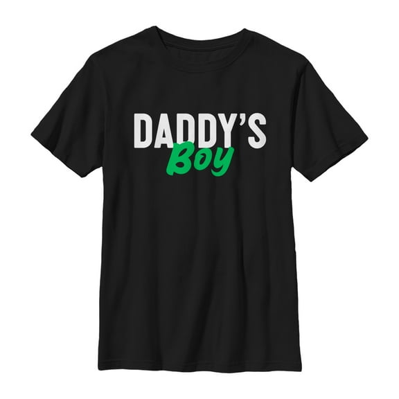 Boy's Lost Gods Father's Day Daddy's Boy Script Graphic Tee Black X Small