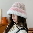 thumbnail image 6 of ZQUUVOU Women's Winter Plush Warm Ear Winter Fuzzy Bucket Hats For Women Warm Fluffy Hat Fisherman Cap Bucket Basin Hat Ear A-Pink, 6 of 6