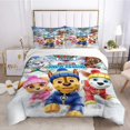 thumbnail image 3 of Juego de cama para niños de la Patrulla Canina, funda de edredón con diseño de perro canino de la Patrulla de Anime, funda nórdica de dibujos animados, ropa de cama para niño y niña, funda de almohada, 3 of 5