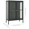 thumbnail image 4 of vidaXL Buffet Anthracite 75x35x105 cm Acier et Verre, 4 of 5