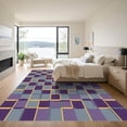 thumbnail image 3 of ODIKA 8'x10' Machine Washable Non-Slip Area Rug, Purple Gray Abstract Interlock High Traffic Rug with Pad, Purple, 892488, 3 of 8