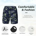 thumbnail image 5 of Sigee Hand Drawn Rockets Print Mens Swim Trunks with Compression Liner Quick Dry Swim Stretch Beach Shorts with Pockets,S-3XL, 5 of 7