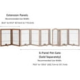 thumbnail image 6 of Unipaws Extended Panels Pet Playpen, Freestanding Pet Gate for Puppy, 2 Panels, Walnut, 6 of 6