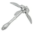 thumbnail image 4 of Rezón de ancla plegable de 4 puntas, 1,5 kg, de acero al carbono, accesorio para kayak y canoa, color plateado (acero al carbono galvanizado), 4 of 14