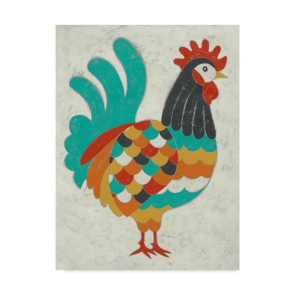 Trademark Fine Art 'Country Chickens I' Canvas Art by Chariklia Zarris