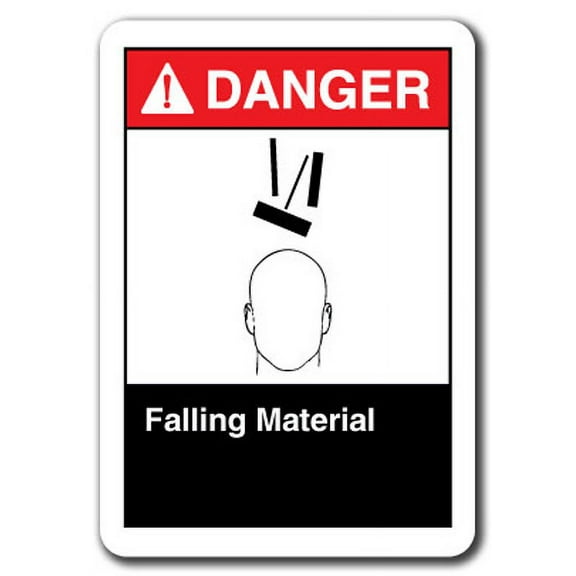 Danger Sign - Falling Material 7"x10" Plastic Safety Sign ansi osha