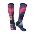 thumbnail image 5 of Lsque Hawaiian Island Beach Shark Printed Crew Socks Men's Women's LightWeight Thin Casual Calf Socks ,Knee High Socks,Cotton Socks, 5 of 9