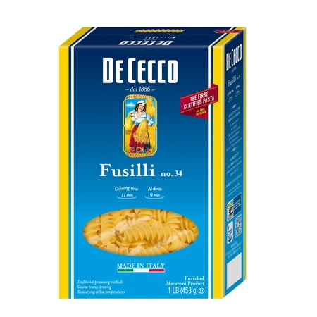 De Cecco Fusilli No.34 Pasta, 16 oz