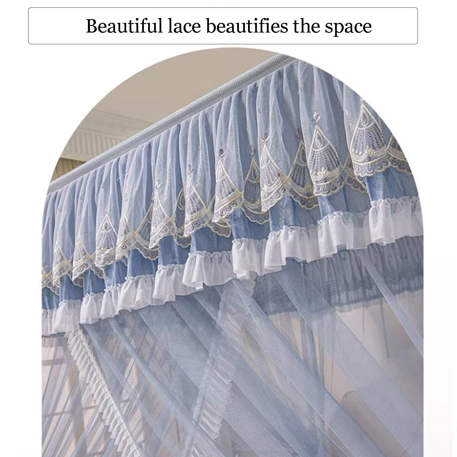 Floor Standing Mosquito Net Bed Canopy,4 Corner Post Three-Door Bed Canopy, Cozy Breathable for Girls Adults Bedroom Decoration