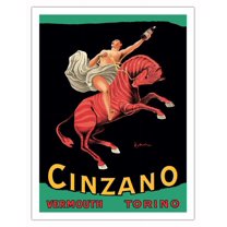 Cinzano Vermouth - Torino Italy - Vintage Advertising Poster by Leonetto Cappiello c.1910 - Fine Art Matte Paper Print (Unframed) 20x26in