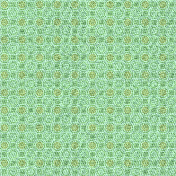 Ahgly Company Indoor Square Patterned Light Green Area Rugs, 6' Square