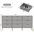 thumbnail image 2 of Anbuy Gray 9 Drawer Dresser for Bedroom with Gold Handles, Long Dresser & Chest of Drawers with Deep Drawers, Modern Wood Dressers for Closet Living Room（Grey）, 2 of 8