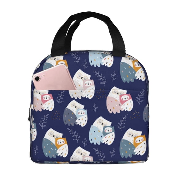 Vsdgher Mom And Baby Owls Lunch Bag, Lunch Box for Women Adult Men, Lunch Tote Insulated Cooler Lunch Container for Work/Office/Picnic/Travel