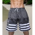 thumbnail image 4 of Men's American Flag Quick-Dry Swim Trunks with Cargo Pocket - Brushed Microfiber Board Shorts for Swimming, Surfing & Beach-7111-9-2XL, 4 of 7