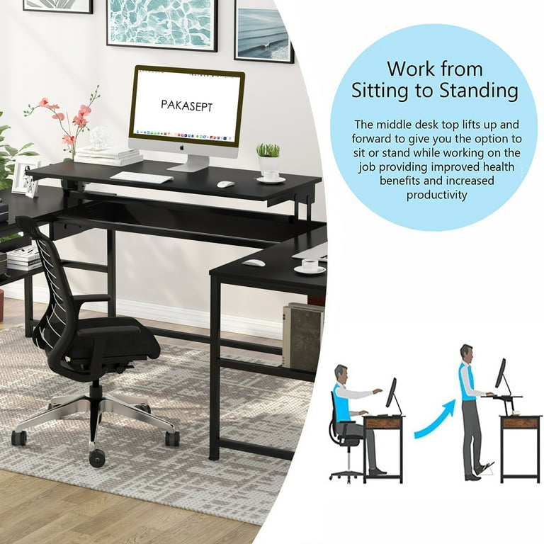 U shaped desk 2024 with standing option