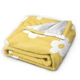 thumbnail image 4 of YFYANG Anti-Pilling Ultra-Soft Micro Fleece Cover Blanket for Bed Sofa, Yellow Flower Pattern Throw Blanket for All Seasons, 50"x40", 4 of 9