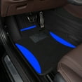 thumbnail image 4 of Leadwolf Car Floor Mats Universal for BMW for 745e Blue Velvet Colored Stripe Waterproof Front Rear Liner Carpet 4pcs, 4 of 6