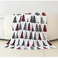 thumbnail image 2 of Elegant Comfort Reversible and Plush Flannel Fleece-Winter Christmas Sherpa Throw- Lightweight Soft and Cozy-Holiday Decorative Throw, Perfect for Lounging, 50 x 60 inches, Plaid Christmas Tree, 2 of 6