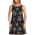 thumbnail image 1 of Vsdgher Robes d'Été Imprimé Tortue pour Femmes Robe de Plage Décontractée Col en U Sans Manches Robe d'Été Ample avec Poche, 1 of 7