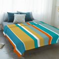 thumbnail image 4 of Blue Teal Orange Striped Blanket Soft Cozy Warm Throw Blanket for Couch, Plush Fuzzy Flannel Fleece Blankets for Sofa, Farmhouse Stripe Bed Blankets Lightweight Gifts for Women, 40"x50", 4 of 9