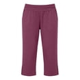 thumbnail image 5 of Capris for Women Solid Color Side Split Pocket Stretch Knit Cropped Pants with A Body Friendly Fit for Active and Casual Wear Pants for Women, 5 of 7