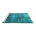 thumbnail image 2 of Ahgly Company Machine Washable Indoor Square Persian Turquoise Blue Bohemian Area Rugs, 6' Square, 2 of 4