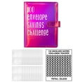 thumbnail image 2 of Carpeta de Desafío para Ahorrar Dinero, 100 Sobres, Planificador de Presupuesto, Organizador Portátil Reutilizable de $5050, Libro de Desafío para Aho , Brillo Rosa Rojo SM SunniMix Carpeta de desafíos de ahorro, 2 of 7