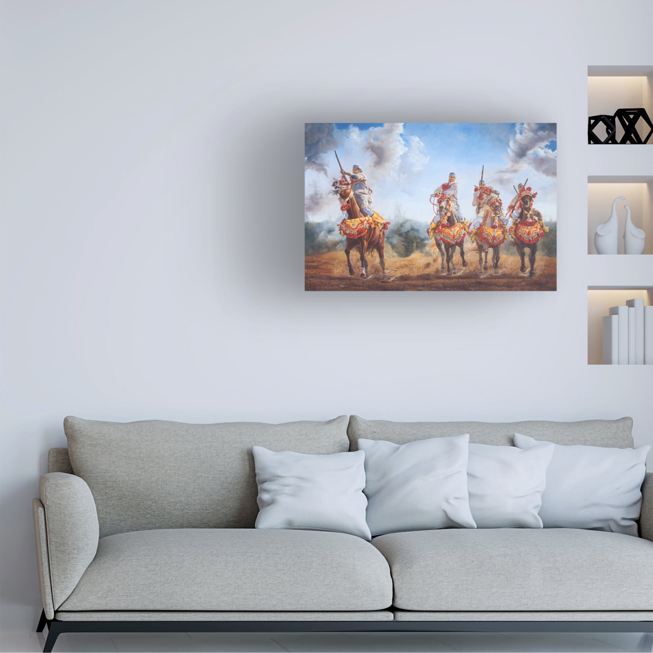 Canvas Wall Art - Delene Lambert 'Four Horsemen of the Apocalypse' Wall Art for Living Room, Bedroom, or Office Décor by Trademark Fine Art - 47 x 30 Inches