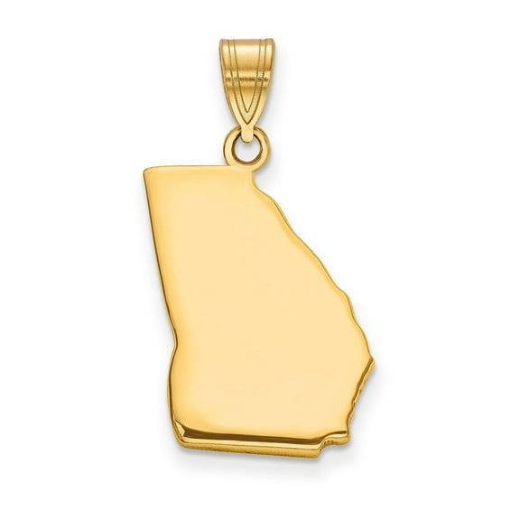 Auriga Fine Jewelry 14K Yellow Gold Ga State Pendant for Women (L-21.4mm, W-12mm)