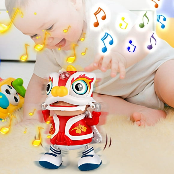 Kugachren Gift Traditional Chinese LIONs Boy Boy Dancing LIONs Boy Boy toy Interactive Shaking Head Dance toy with Music and Lights Walking for Kids