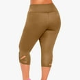 thumbnail image 6 of Penkiiy Plus Size Leggings for Women Butt Lifting Leggings Stretch Yoga Pants Soft Cotton Pant Capris Leggins Workout Leggings M Brown, 6 of 9
