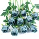 thumbnail image 1 of Flojery 10 Rosas Artificiales De Tallo Largo, Rosas De Seda Falsas Para Bricolaje, Ramo De Boda, Mesa Central, Decoración Del Hogar (Azul), 1 of 5
