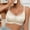 Beige, variant on Women Geometric Line Spliced V Neck Wireless Bra Wide Adjustable Straps High Stretch Sculpting Side Smoothing Everyday Bra Beige L