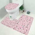 thumbnail image 2 of Pink Christmas Tree Pattern Bathroom Rugs Sets 3 Piece,Toilet Cover Set,Absorbent Non Slip Bathroom Mats Sets with U-Shaped Contour Rug Toilet Rug Set, 2 of 5