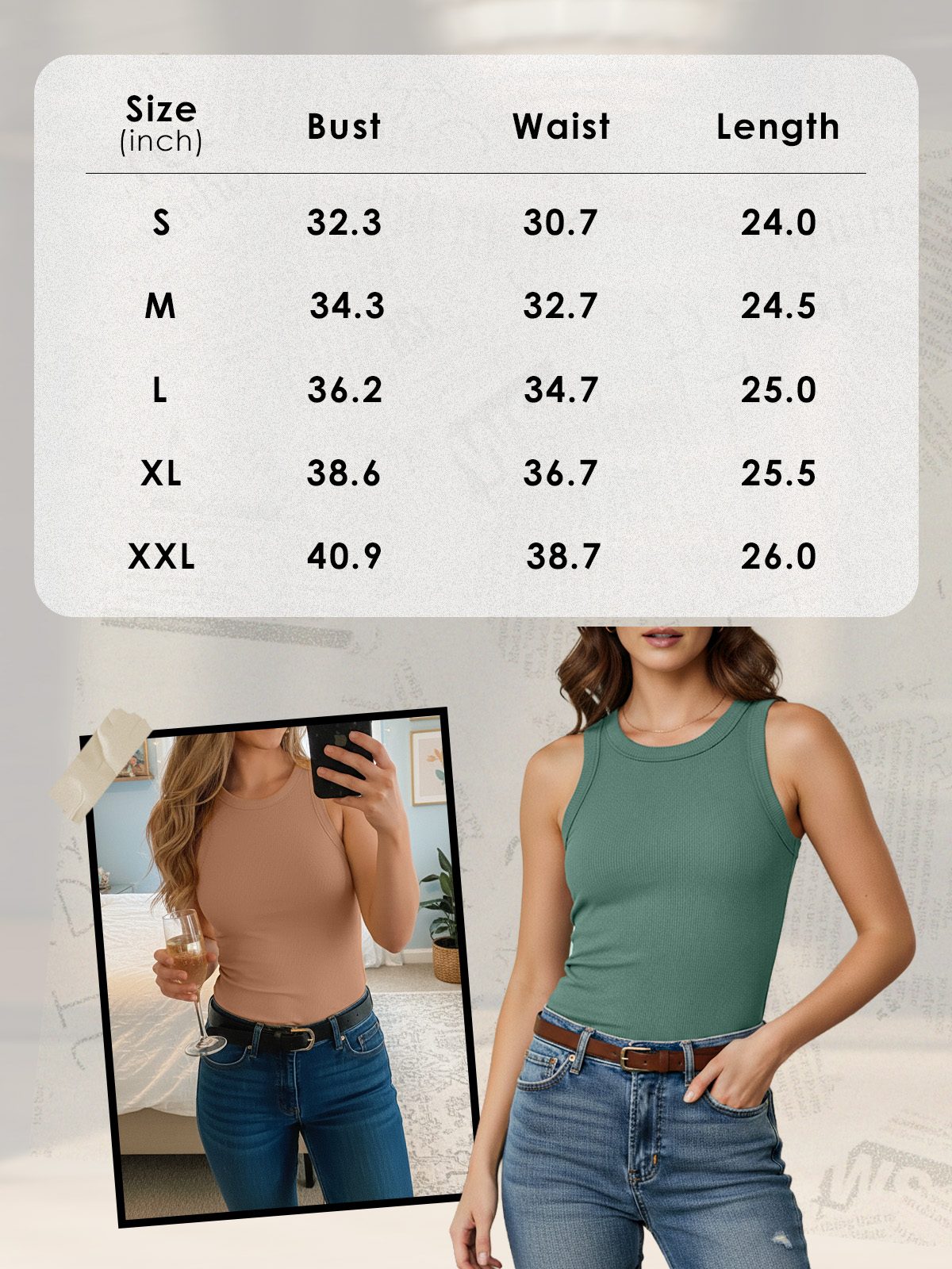 Anygrew Women's Ribbed Knit Sleeveless Tank Top photo 7