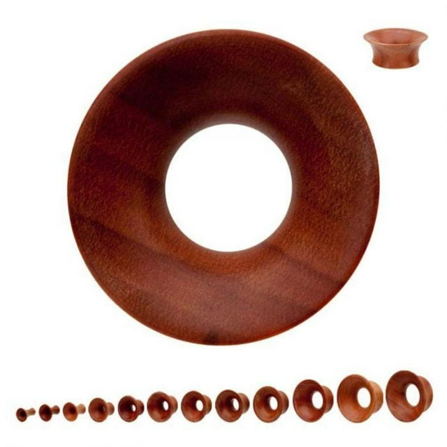 Double Flared Rose Wood Trumpet Ear Gauges Tunnel