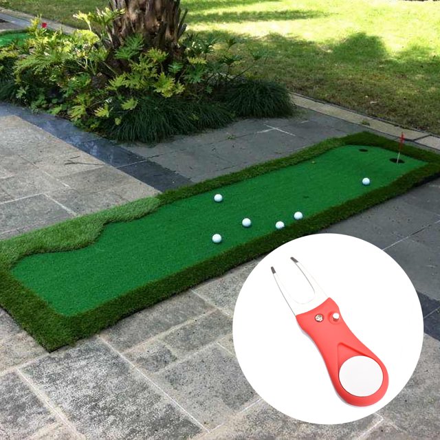 Foldable Golf Pitch Groove Repair Fork Pitchfork Plastic Handle Stainless Steel Head Portable Ball Putting Lawn Marker Removing Red
