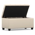 thumbnail image 4 of Sienna 34" Transitional Rectangle Ottoman Bench in Satin Cream Faux Leather, 4 of 13