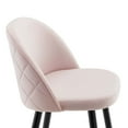 thumbnail image 4 of Modway Cordial 29.5" Velvet & Metal Bar Stools in Black/Pink (Set of 2), 4 of 10