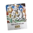 thumbnail image 3 of Calendario de pared en espiral 2025 Calendario de pared Novedad Adorno portátil ligero Gato extraño, 3 of 9