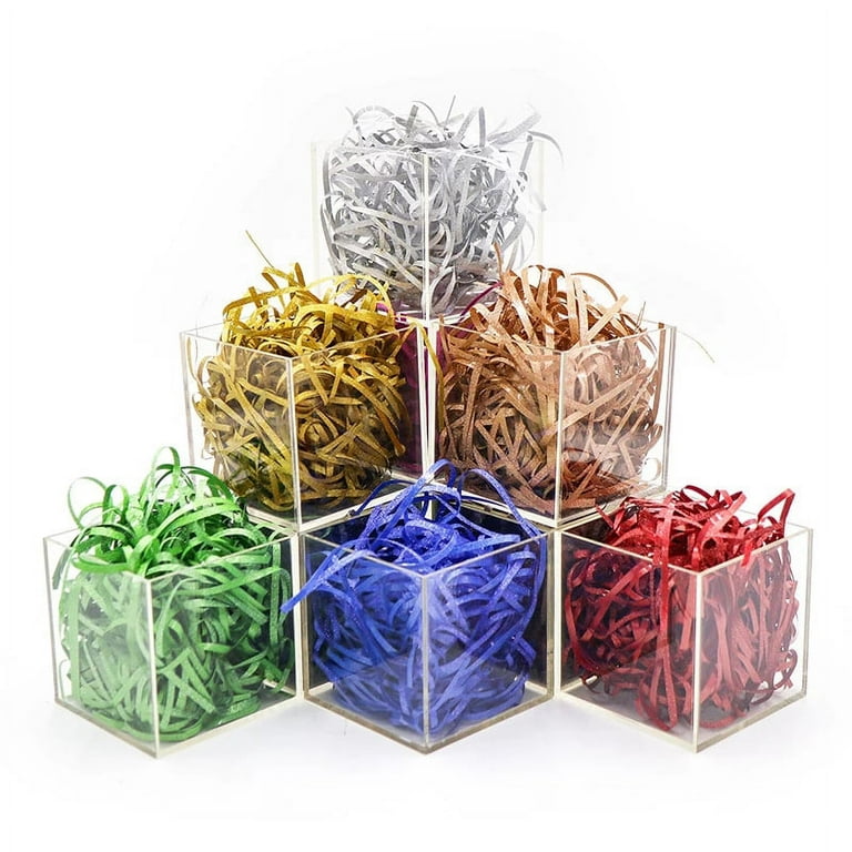 Feildoo Shiny Paper Shred Box Filler for Gift Wrapping Packing, 300g Glitter Raffia Paper Basket Filler Grass Stuffer for Easter Basket Filling, A#